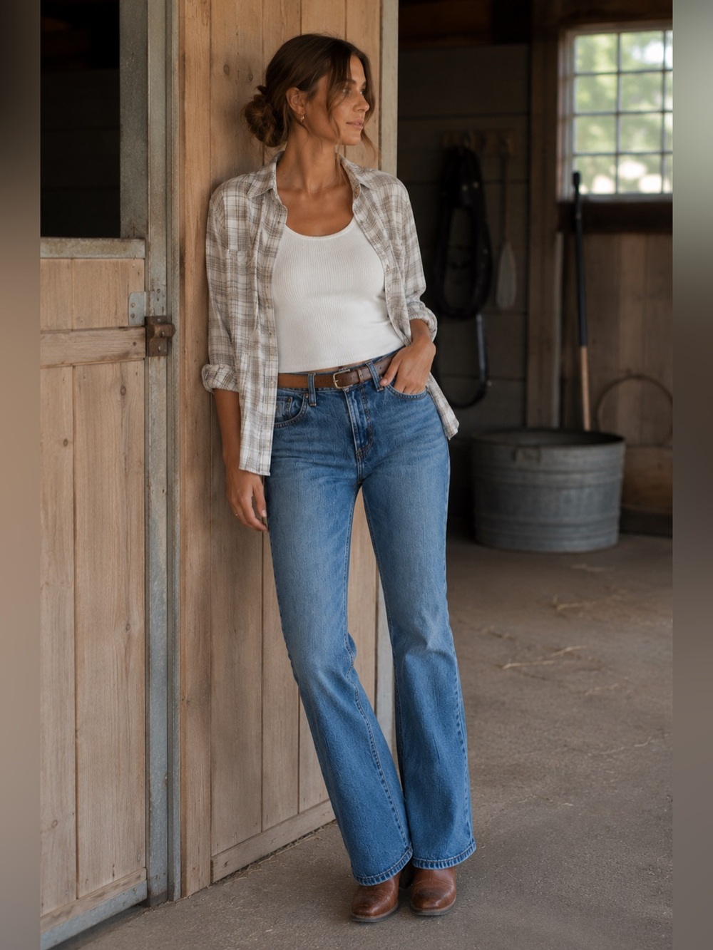 Cinch Women’s Bootcut Jeans 30x32 Medium Wash -western rodeo workwear denim